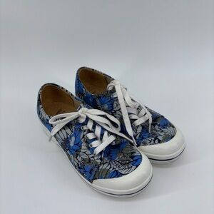Dansko Veda veganBlue Floral Clogs lace up sneaker style US size 8/8.5